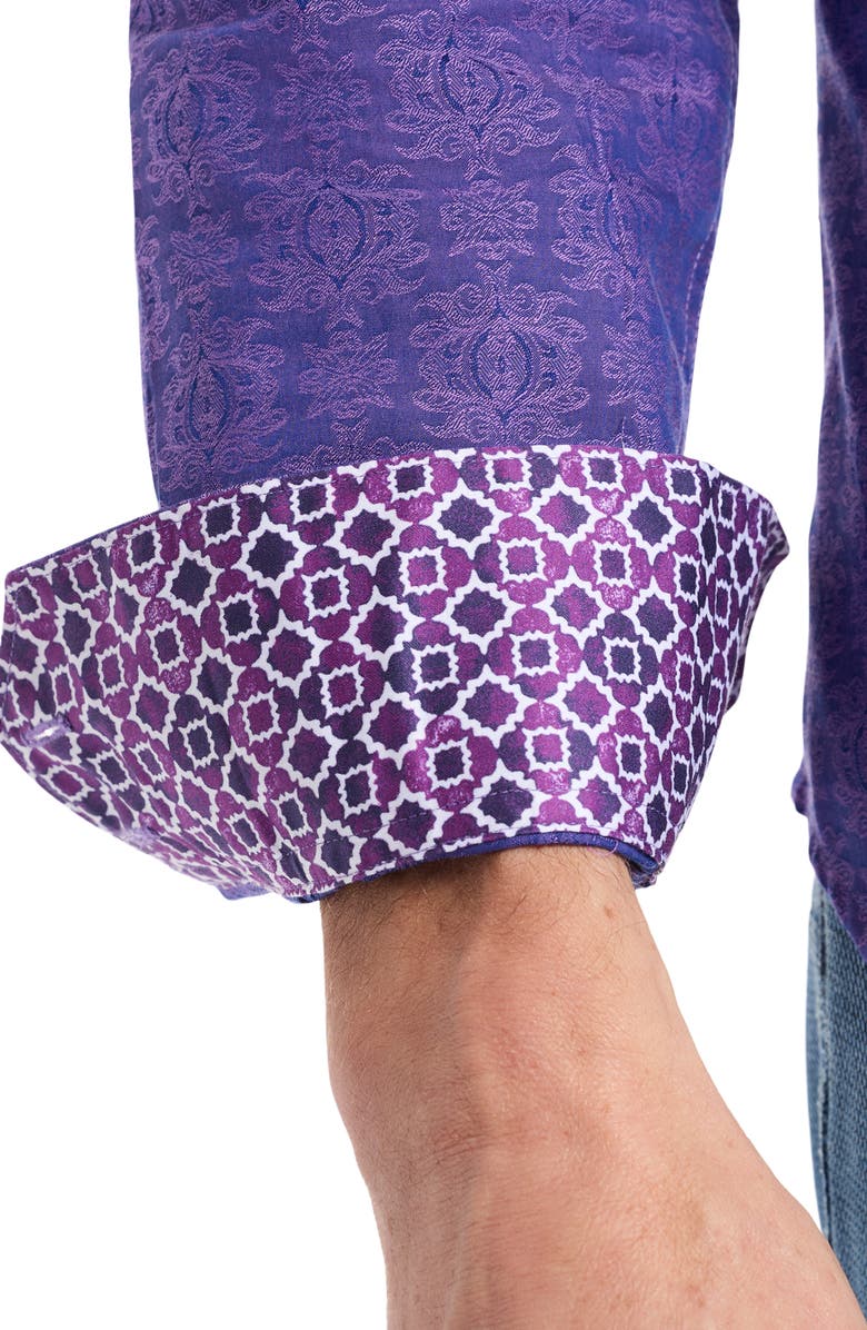 Robert Graham Stellman Button-Up Shirt, Alternate, color, Purple