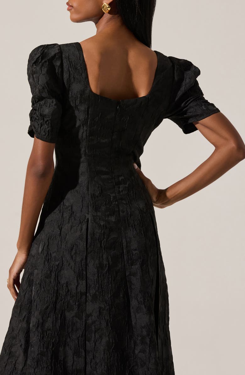 ASTR the Label Mosella Puff Sleeve Midi Dress, Alternate, color, Black