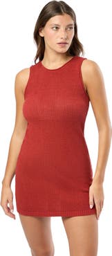 Onia Linen Knit Scoop Back Mini Dress
