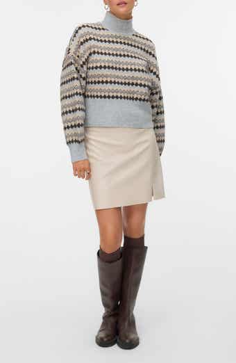 VERO MODA Gaiva Mixed Print Turtleneck Sweater