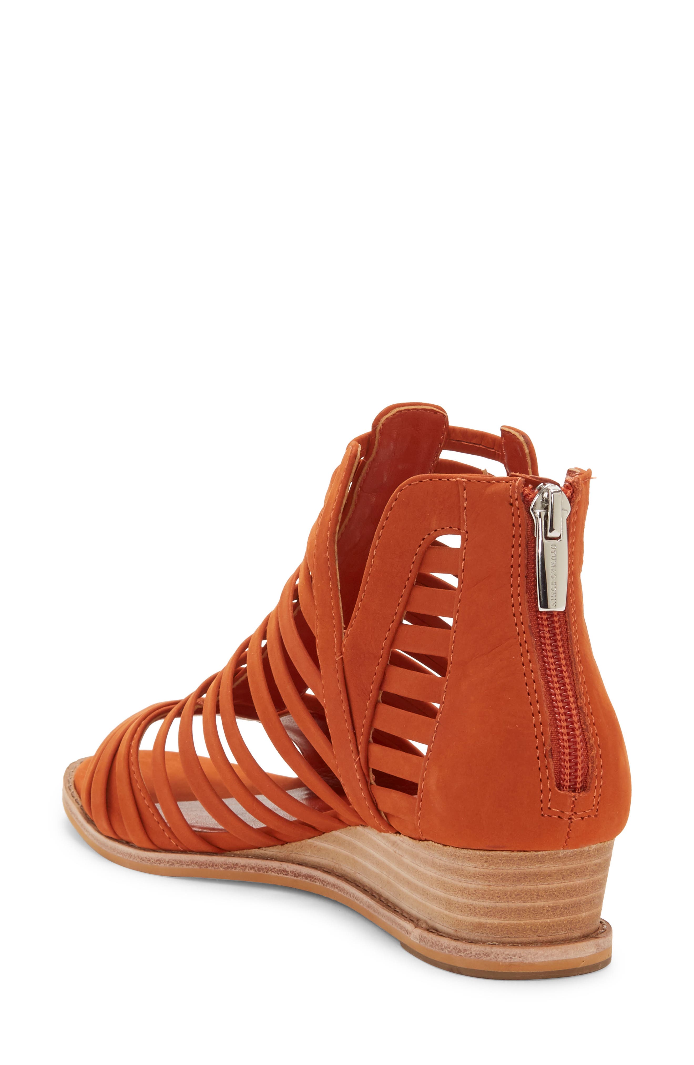 Revey Wedge Sandal, Alternate, color, DARK ORANGE NUBUCK LEATHER