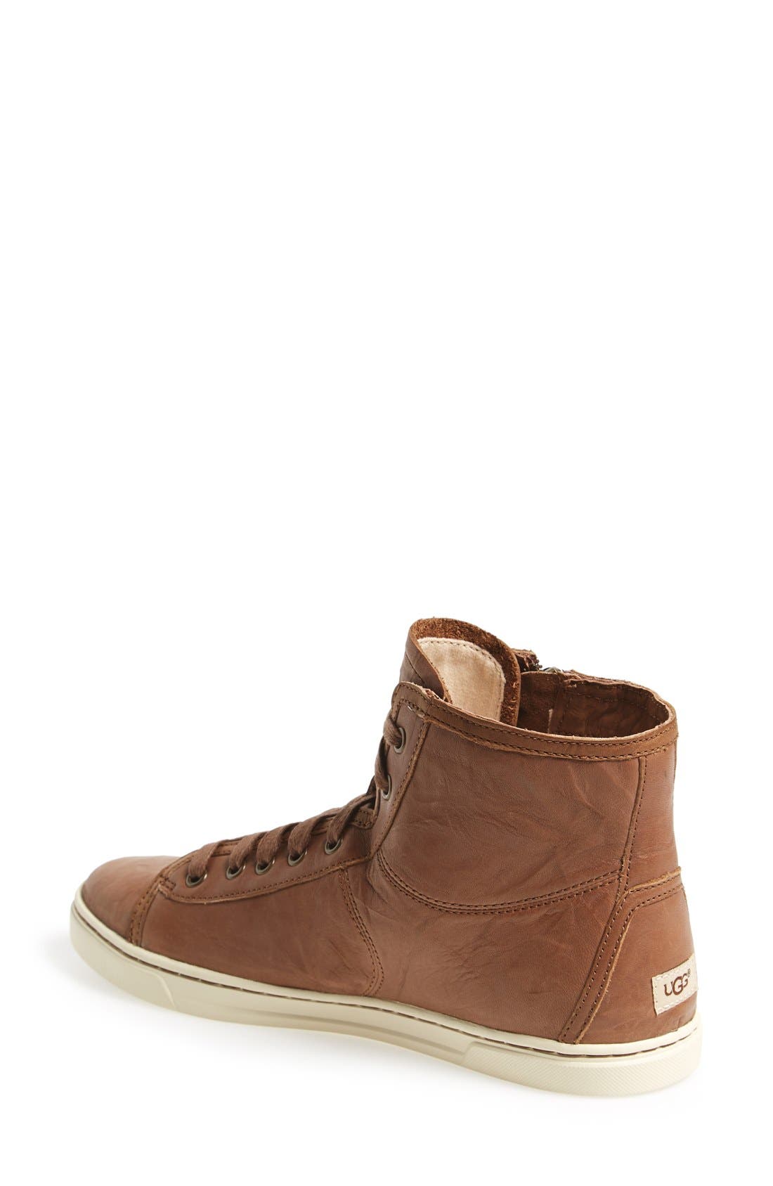 'Blaney' Tasseled High Top Sneaker, Alternate, color, DARK CHESTNUT