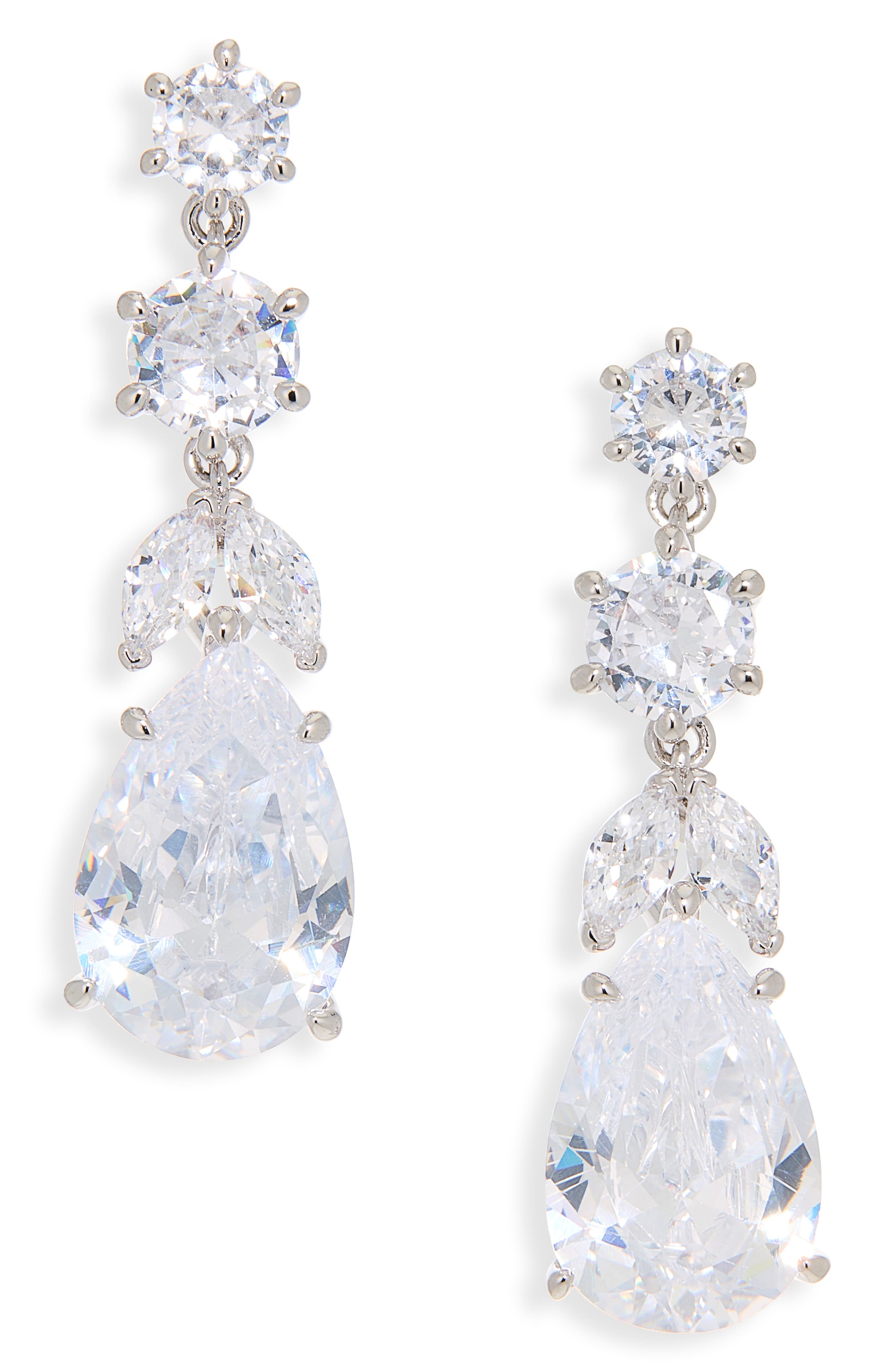 Pear Linear Drop Earrings