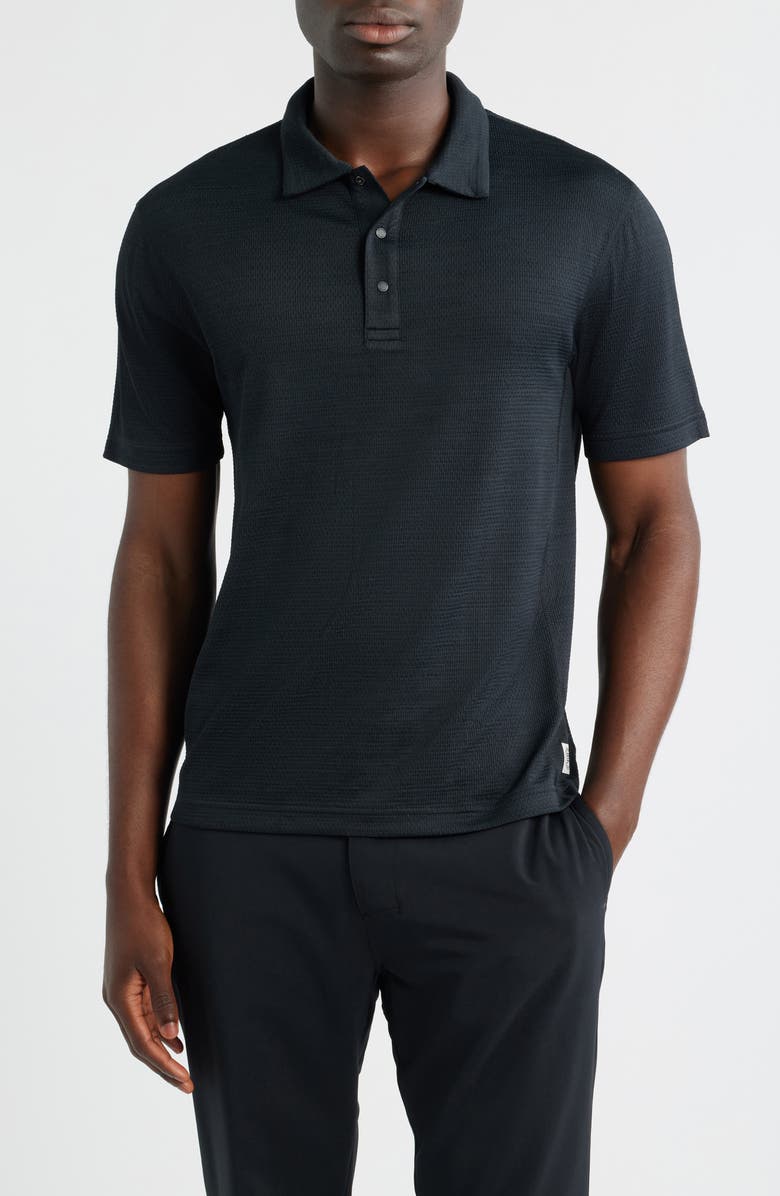 Reigning Champ Solotex<sup>®</sup> Mesh Tiebreak Performance Polo, Main, color, Black