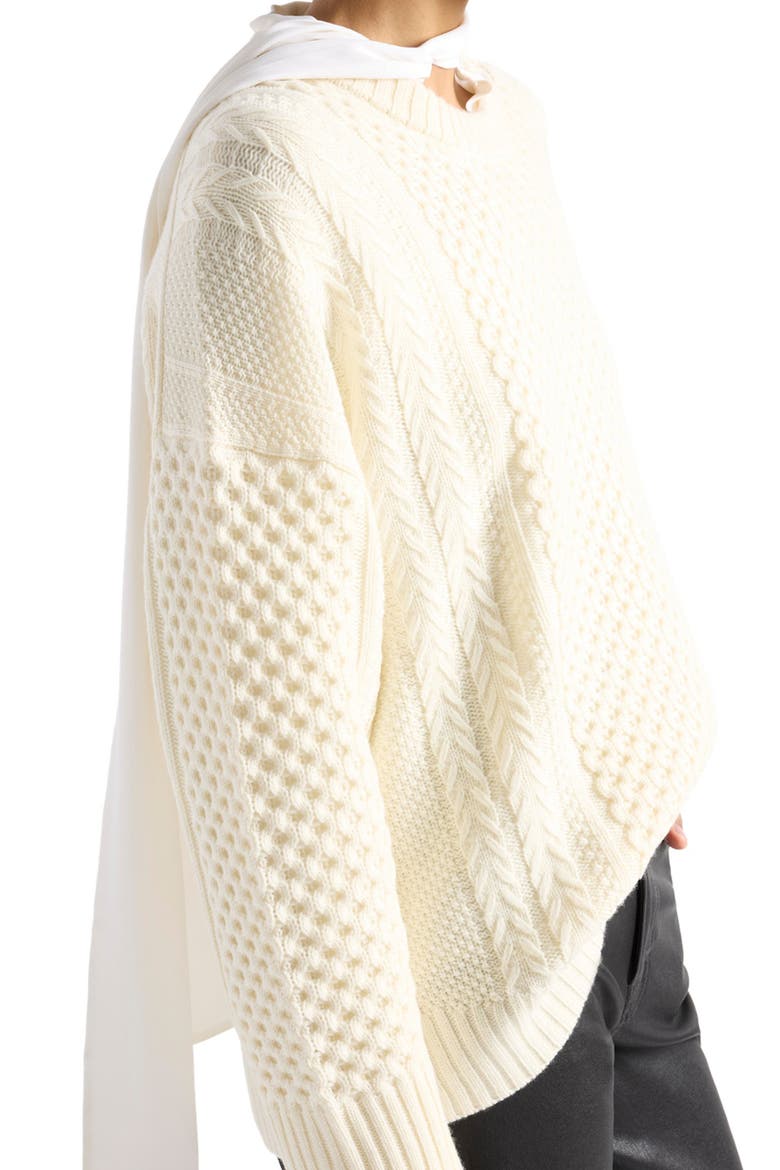 Fisherman Wool Sweater, Alternate, color, WOOL ECRU