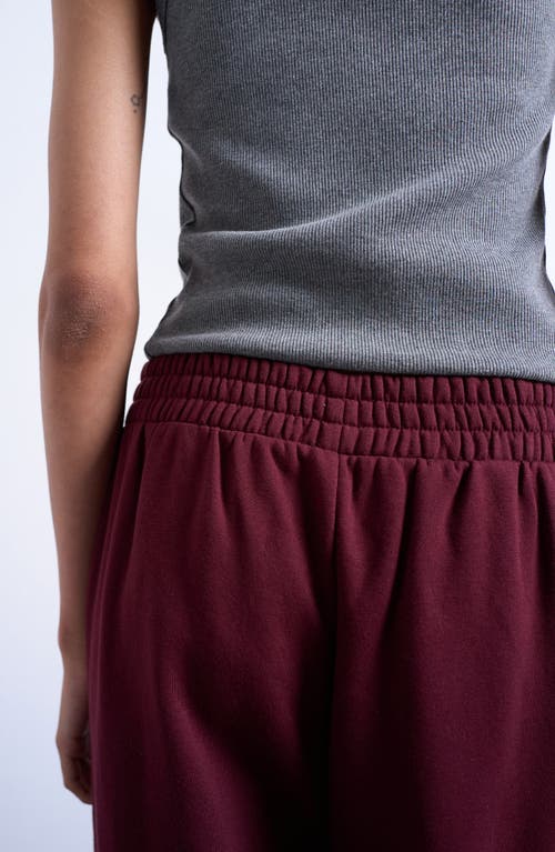 Topshop Straight Leg Sweatpants In Burgundy