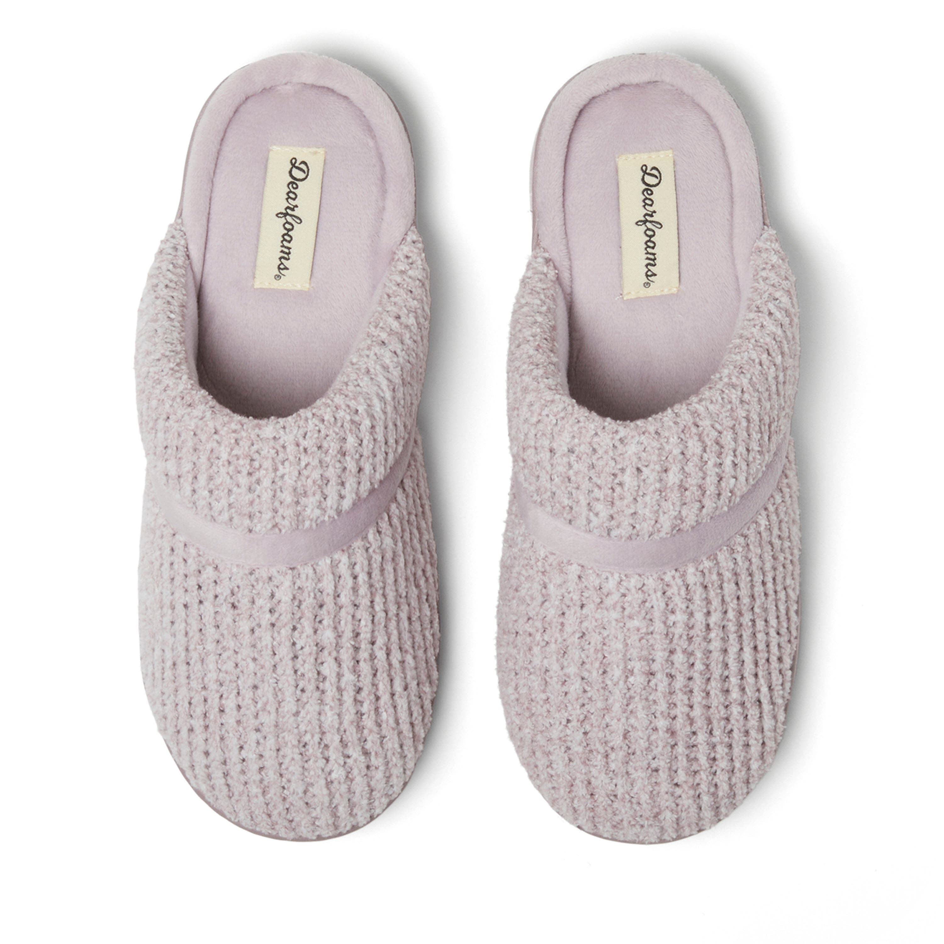 DEARFOAMS Serena Marled Chenille Scuff House Slipper, Alternate, color, Frosted Plum