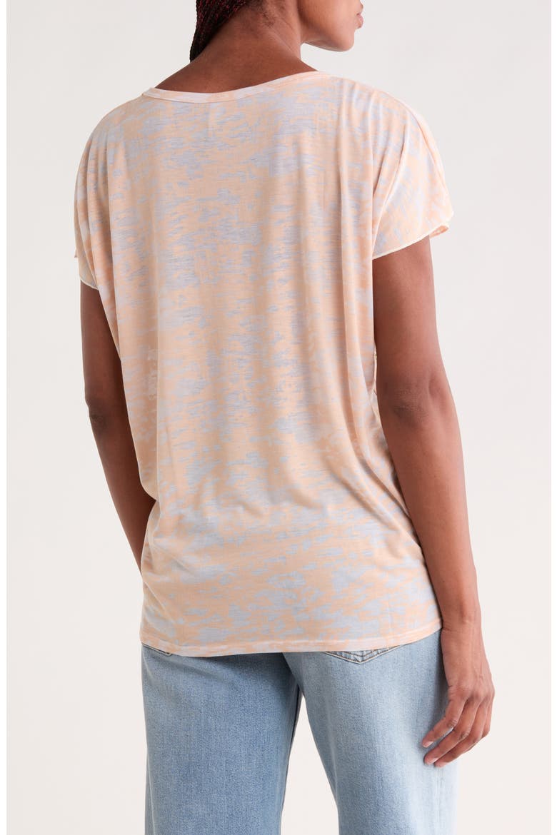 Cap Sleeve Top, Alternate, color, CORAL BUTTERFLY