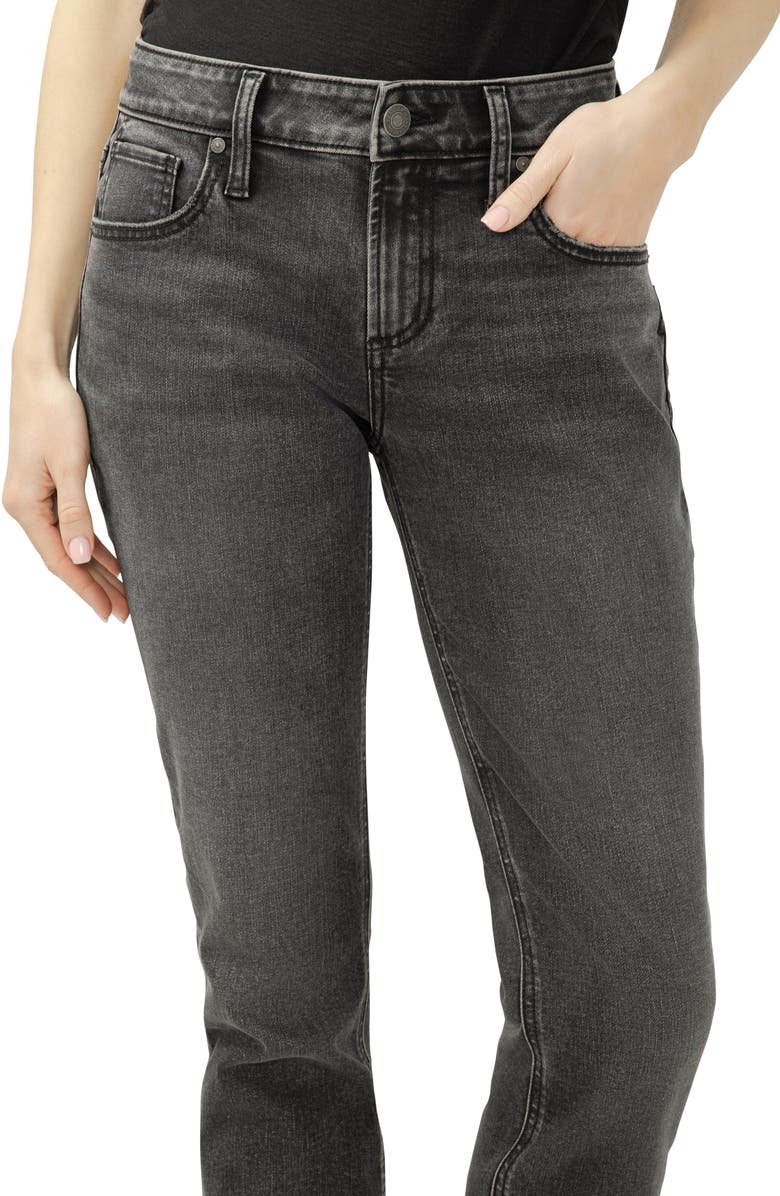 Silver Jeans Co. Mid Rise Slim Boyfriend Jeans, Alternate, color, Smoke