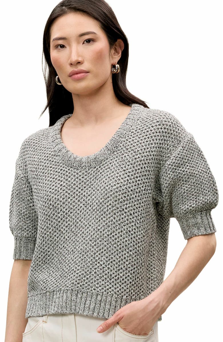 Rebecca Taylor Thea Knit Sweater, Alternate, color, Black Multi