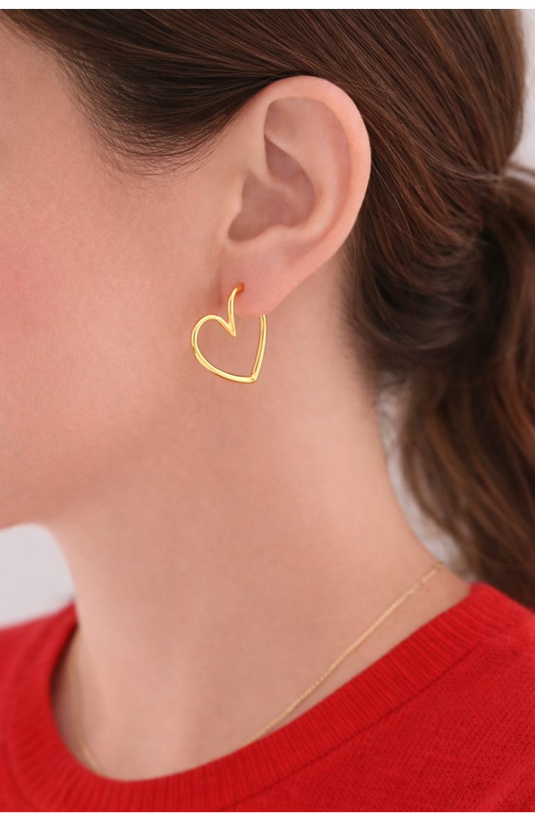 Erin McDermott Jewelry Heart Gold Hoops, Alternate, color, Gold