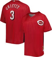 Mitchell & Ness Men's Mitchell & Ness Ken Griffey Jr. Red Cincinnati Reds Cooperstown Collection Mesh Batting Practice Button-Up Jersey