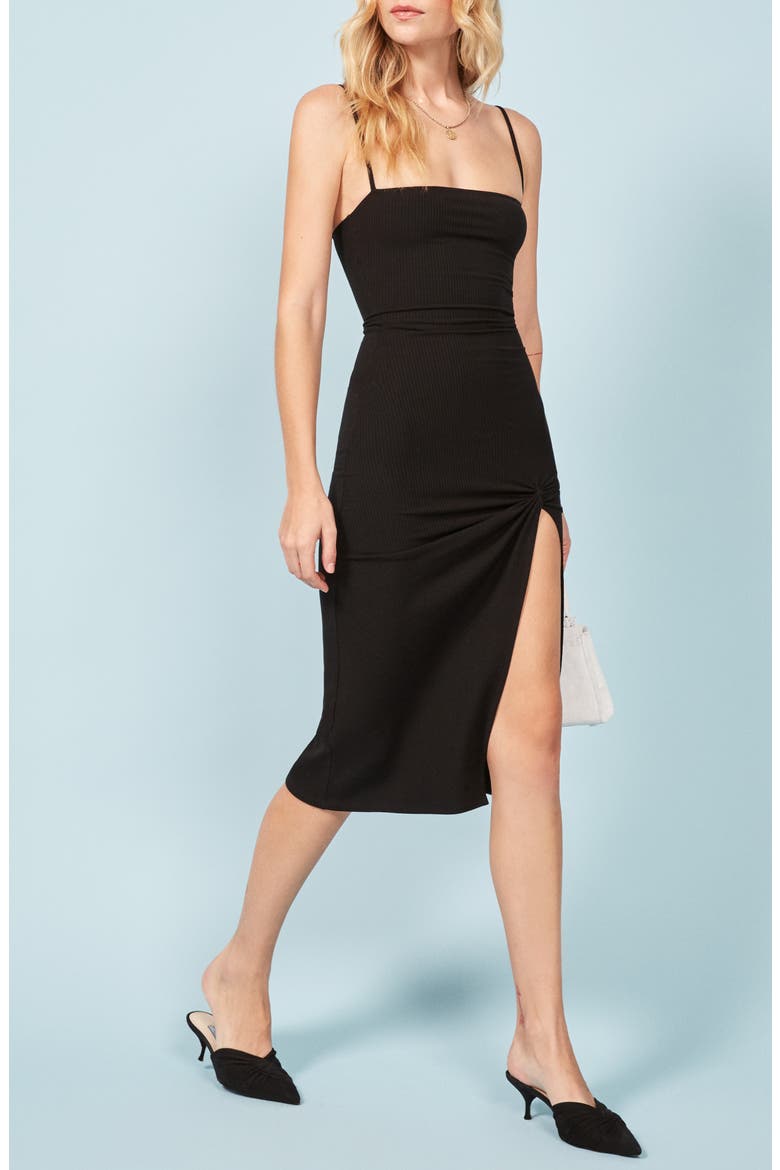 Scala Ribbed Body-Con Dress, Alternate, color, BLACK