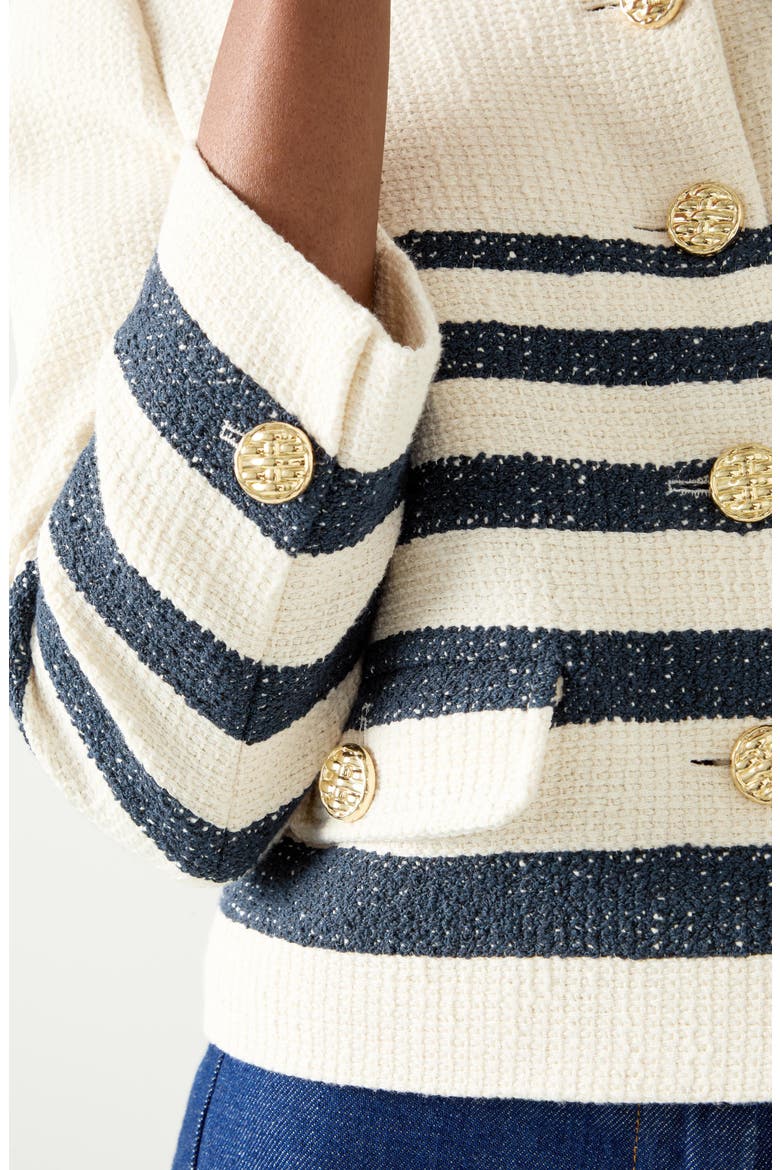 Bellmer Stripe Tweed Jacket, Alternate, color, CREAM MULTI