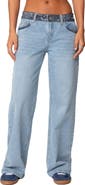 EDIKTED Bandana Bliss Low Rise Wide Leg Jeans