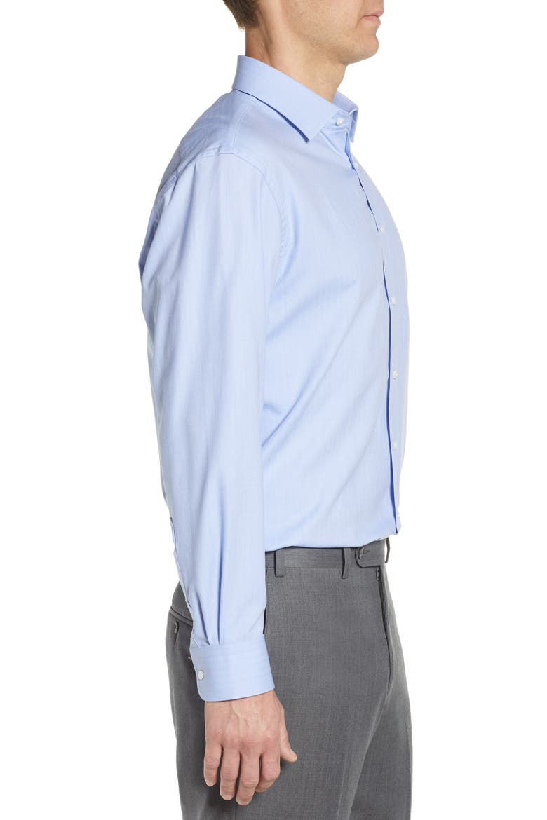 Tech-Smart Traditional Fit Stretch Herringbone Dress Shirt, Alternate, color, BLUE HYDRANGEA