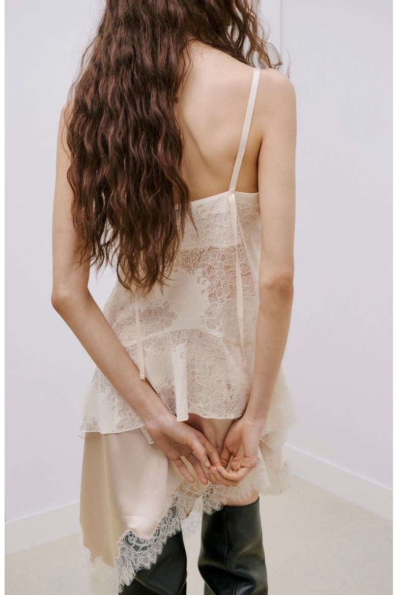 Crumble Lace Handkerchief Camisole, Alternate, color, ECRU
