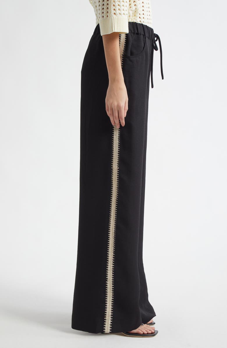 Reiss Inaya Drawstring Straight Leg Pants, Alternate, color, Black