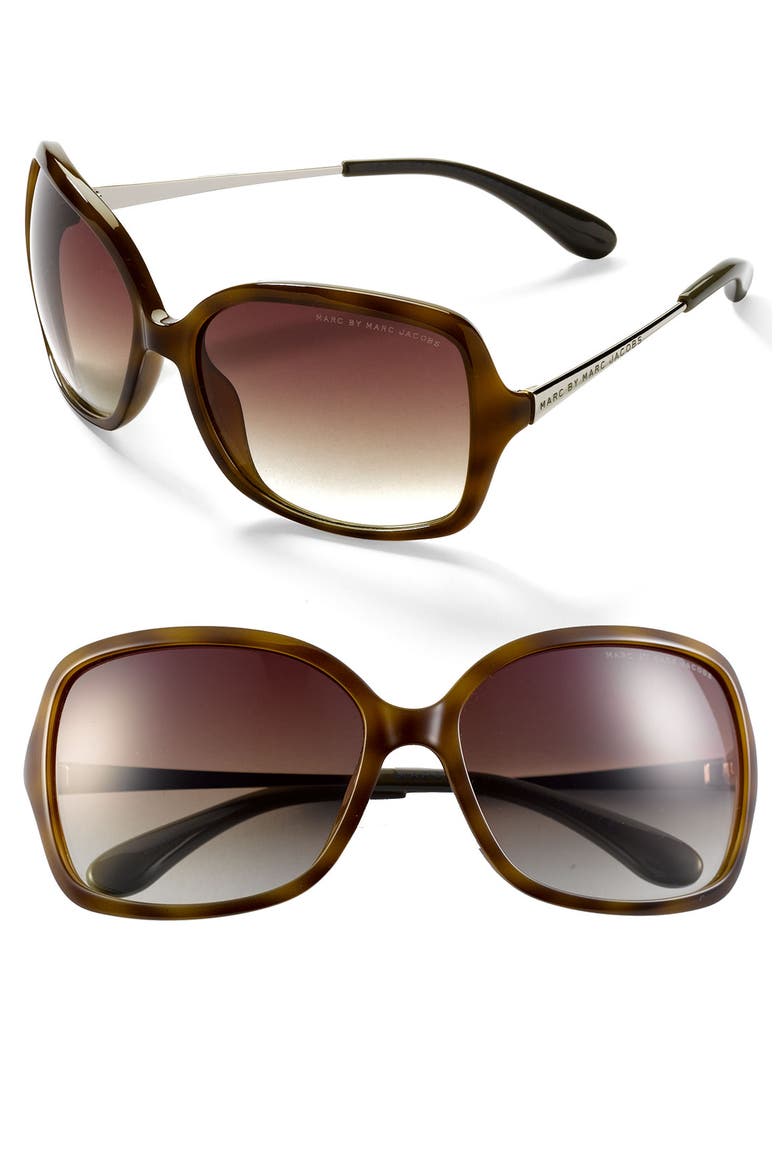 59mm Square Sunglasses, Main, color, OLIVE TORTOISE
