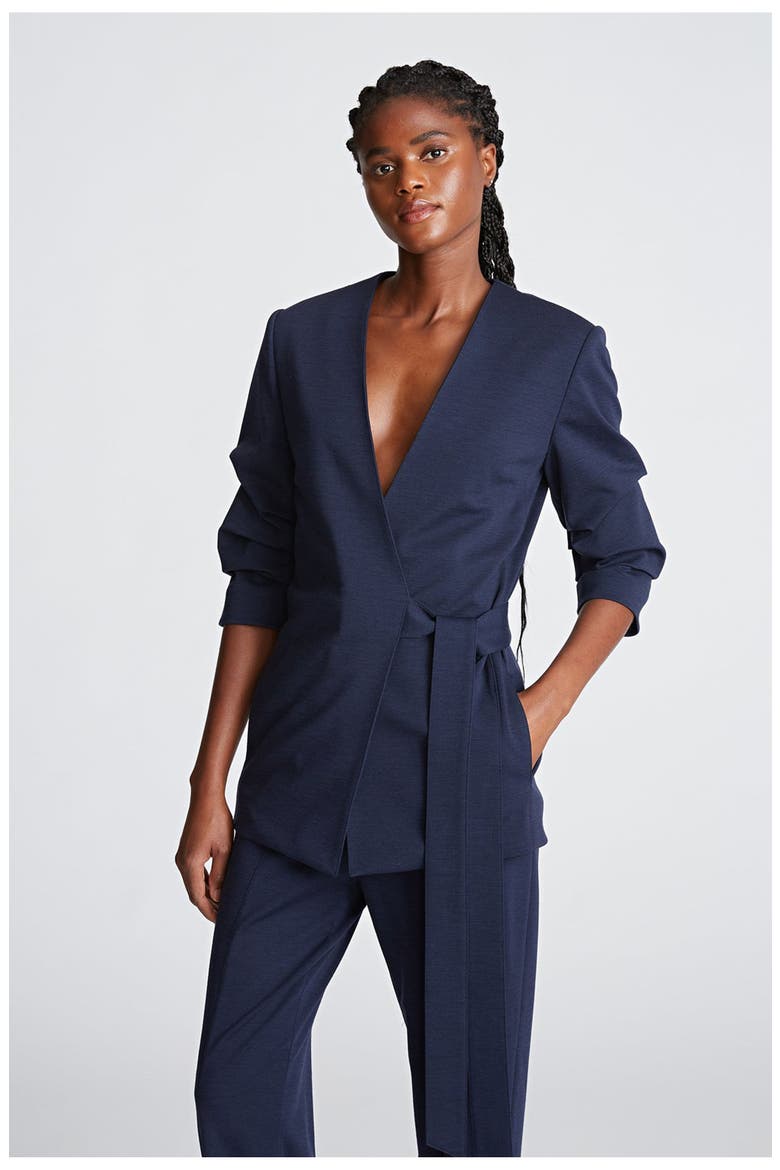 Bexley Jacket In Knit Suiting, Alternate, color, Midnight