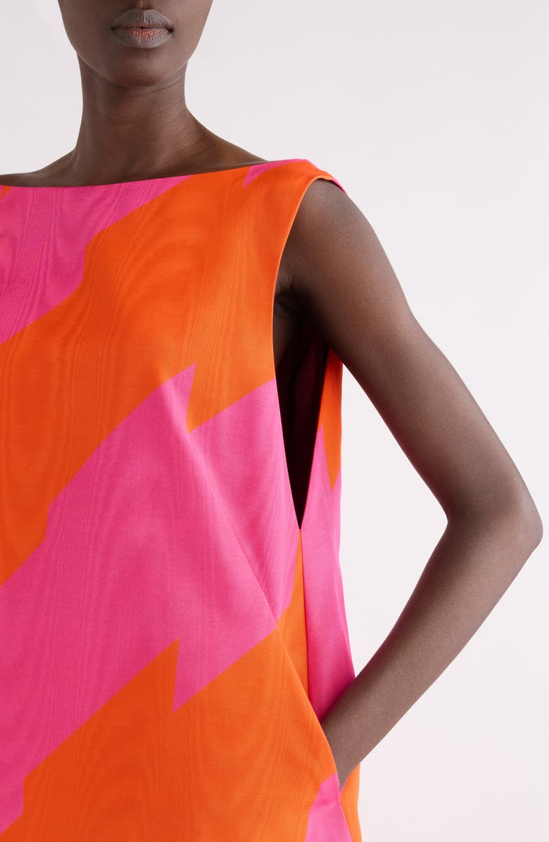 Dries Van Noten Dabel Broken Stripe Moiré Top, Alternate, color, Fuchsia