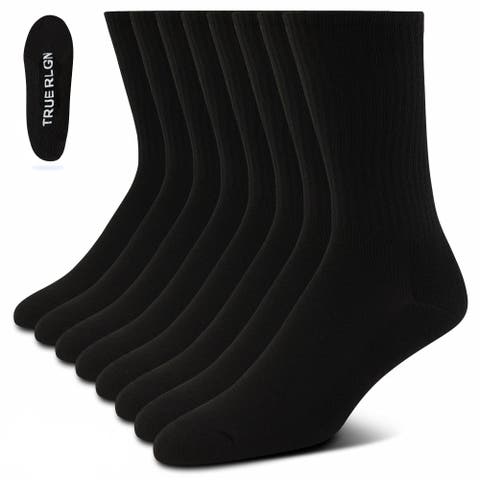Mens 8 Pairs Crew Socks for Men Premium Athletic Men's Socks, Shoe Size 8-12
