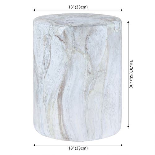 Jonathan Y Troy 16" Modern Minimalist Faux Marble Column Indoor/outdoor Accent Table In Gray/gold