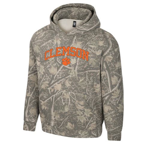 Men's Uscape Apparel  Camo Clemson Tigers Back Bay Fleece Hoodie