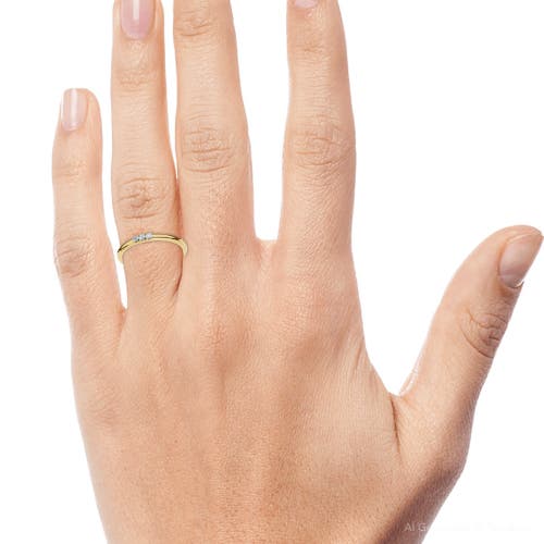 Bliss Diamond Delicate Diamond 3-stone Minimalist Anniversary Wedding Ring 14k Gold Lab Grown In Gold