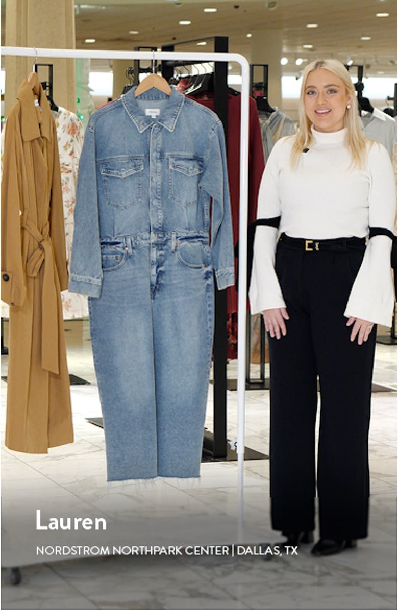 Amira Long Sleeve Denim Midi Dress, sales video thumbnail