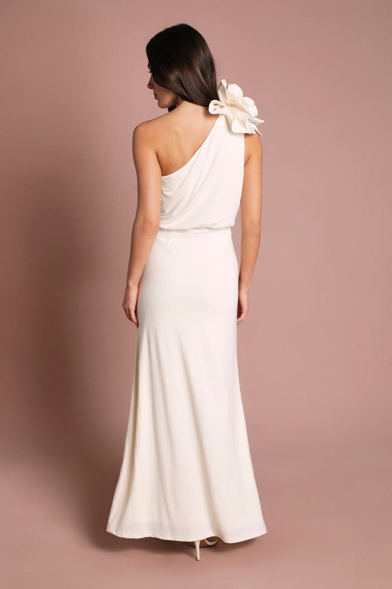 One Shoulder Jersey Maxi Dress, Alternate, color, Ivory