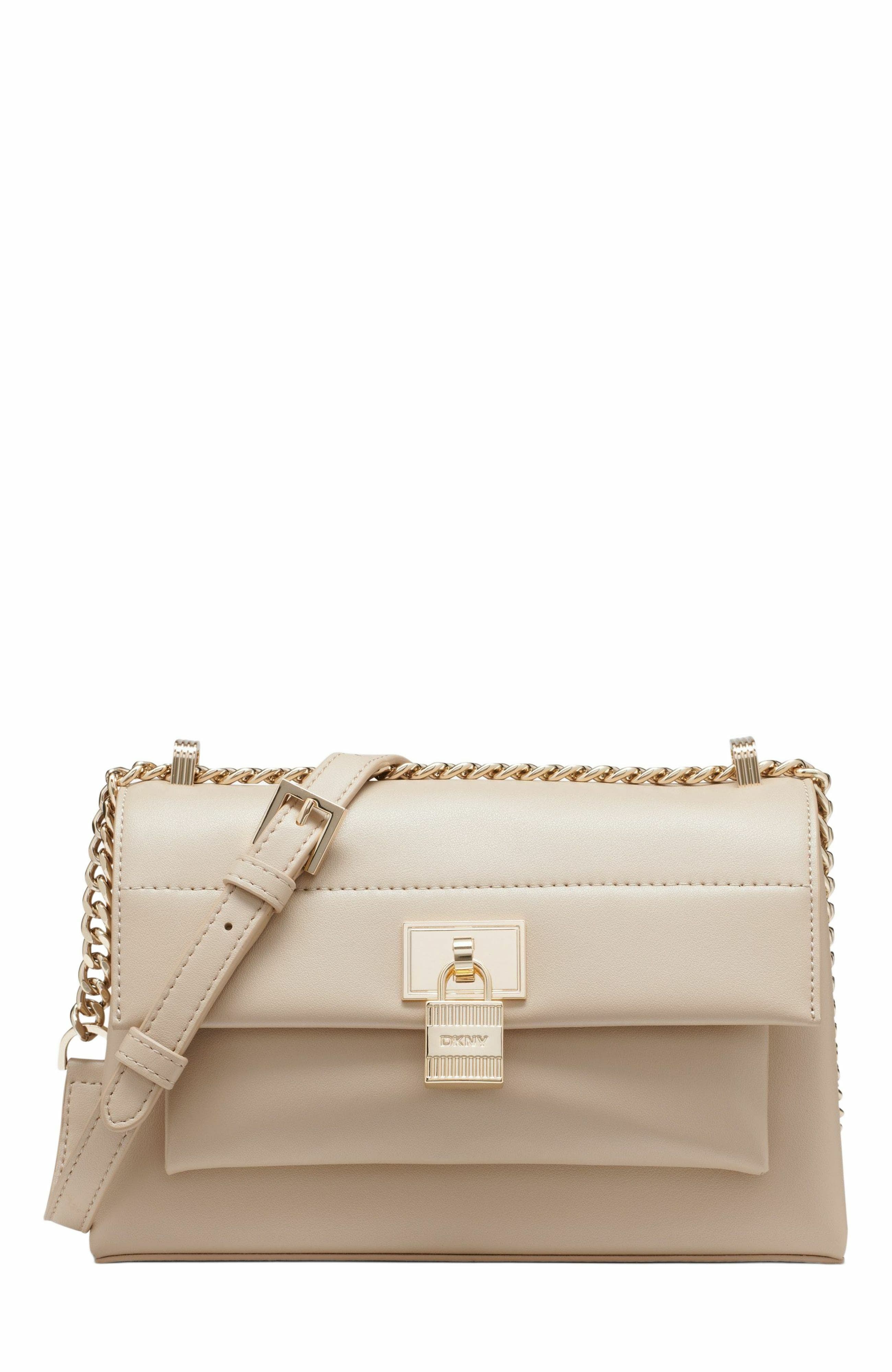 DKNY Evie Flap Shoulder Bag, Main, color, Lt Khaki