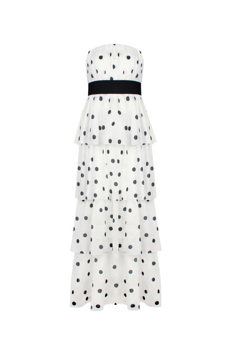 Ro&Zo Claudia Print Tiered Dress, Alternate, color, Black