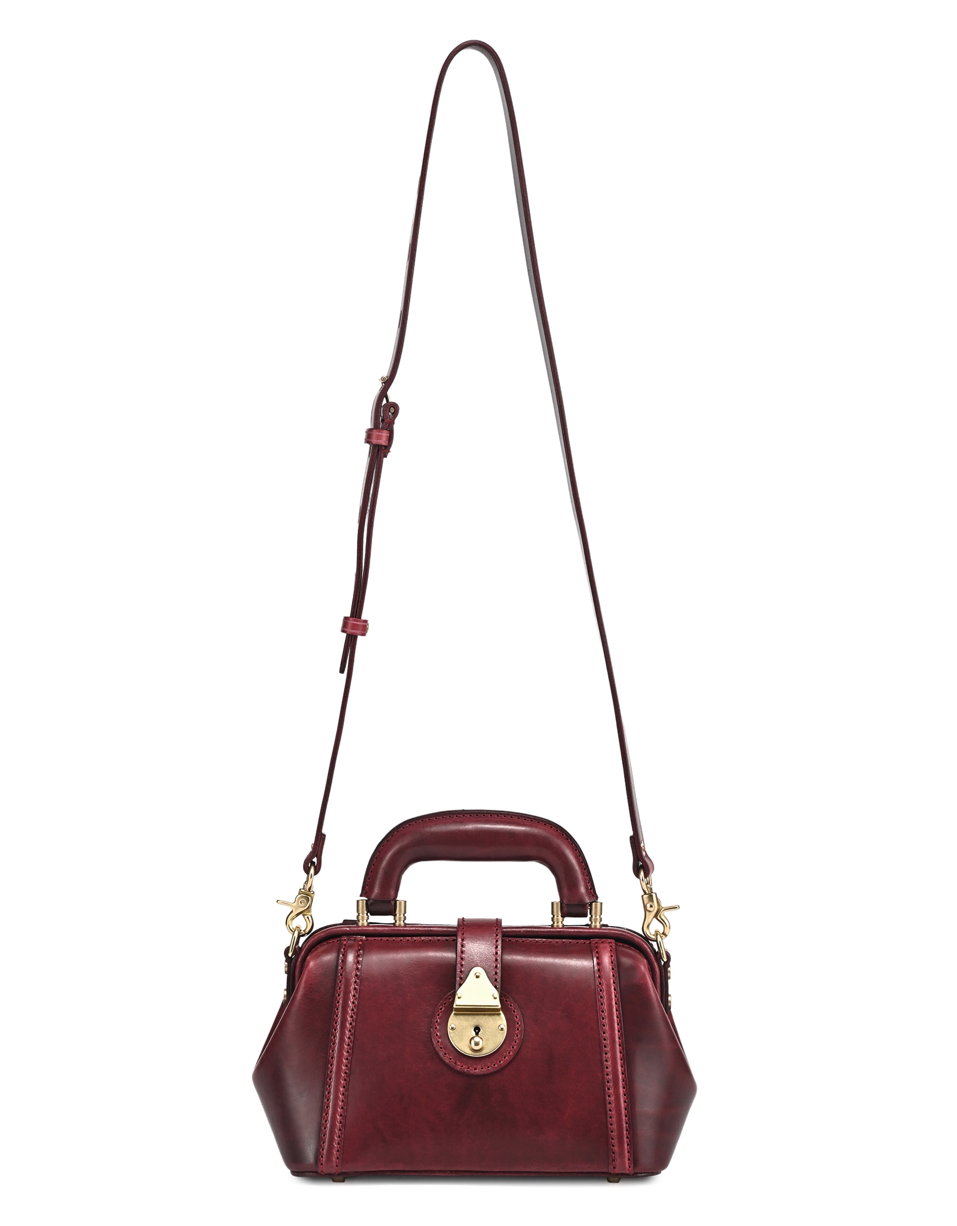 Azalea Genuine Leather Mini Doctor Satchel, Alternate, color, Maroon