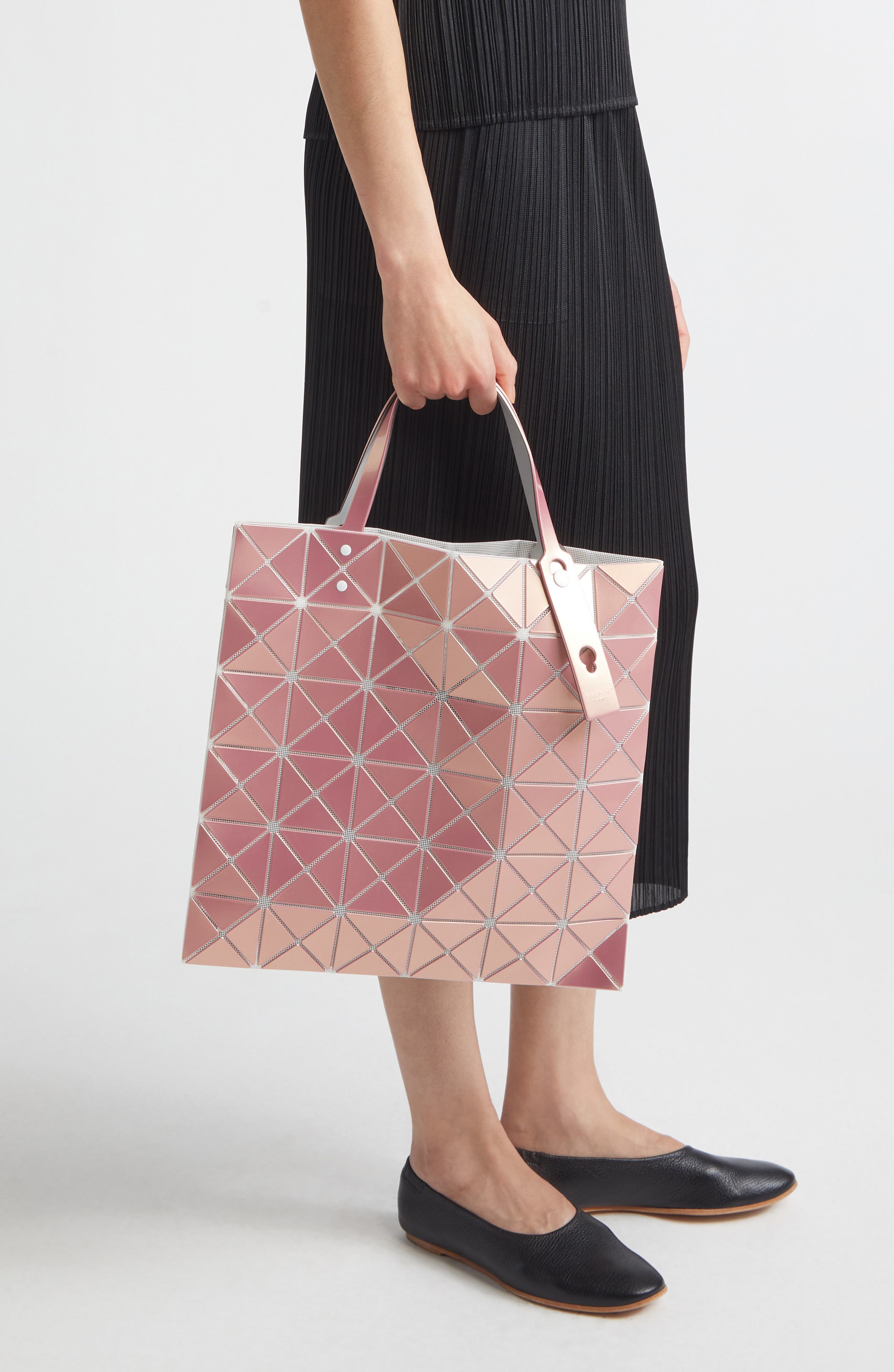 Lucent Metallic Tote, Alternate, color, PINK SALT