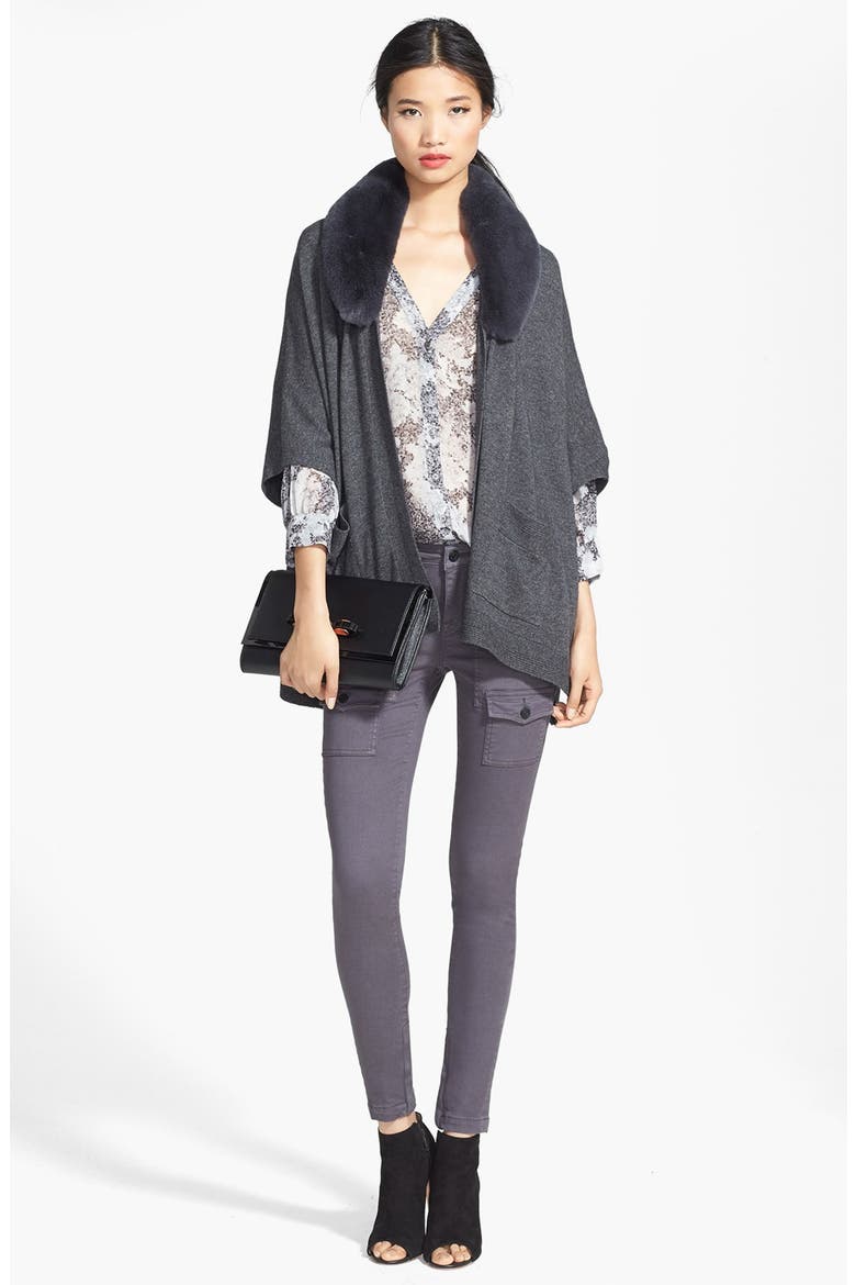 'Cordia' Print Silk Blouse, Alternate, color, CAVIAR