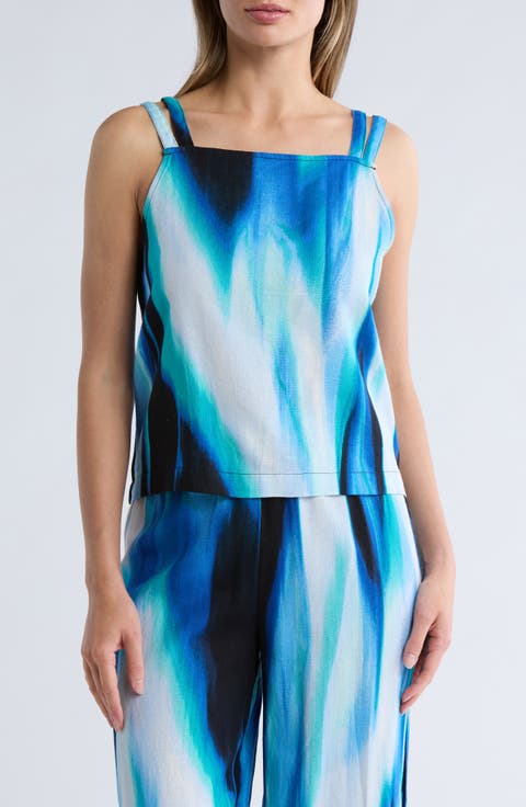 Tie Shoulder Linen Blend Tank