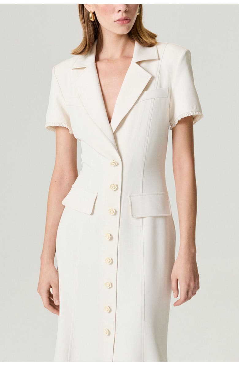 Nocturne Floral Button Detailed Maxi Dress, Alternate, color, Ivory