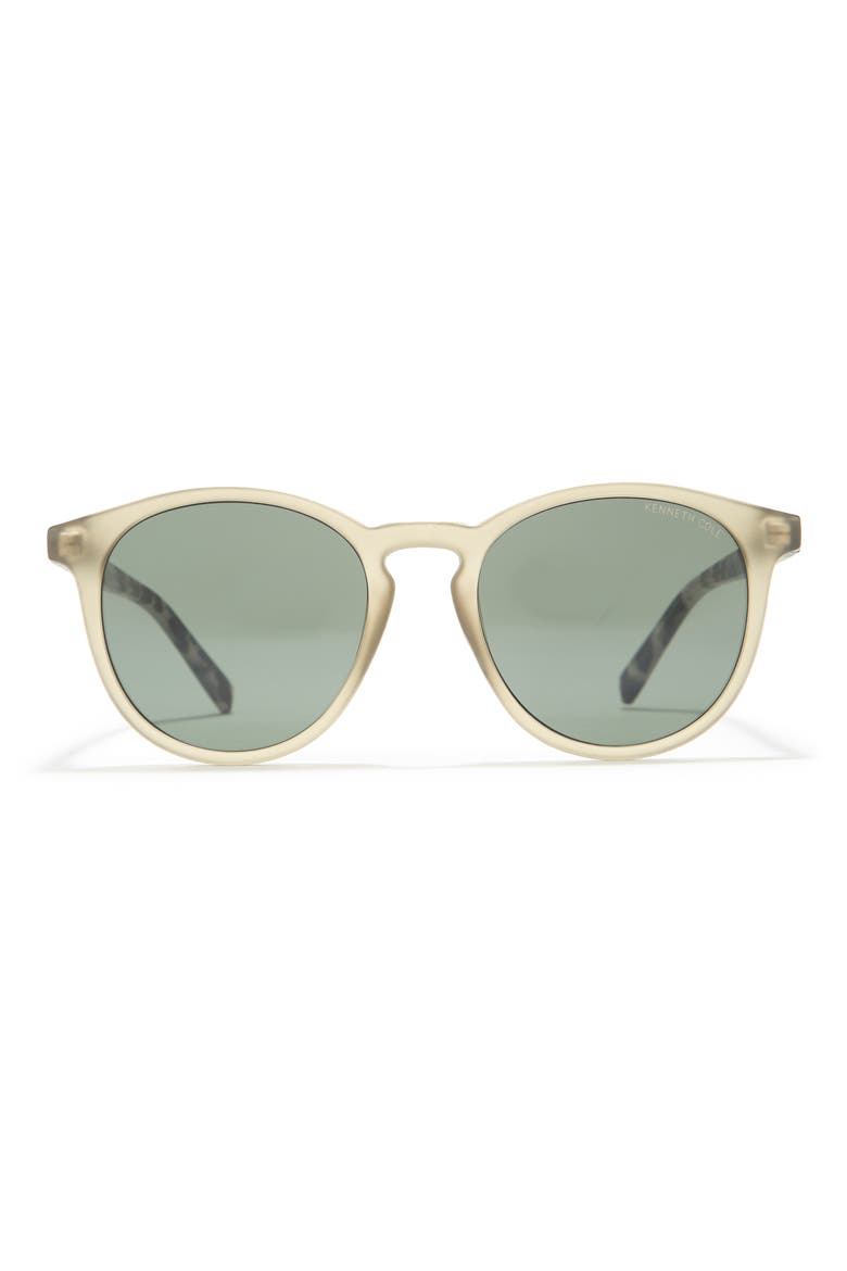51mm Rounded Sunglasses, Main, color, MATTE BEIGE / GREEN