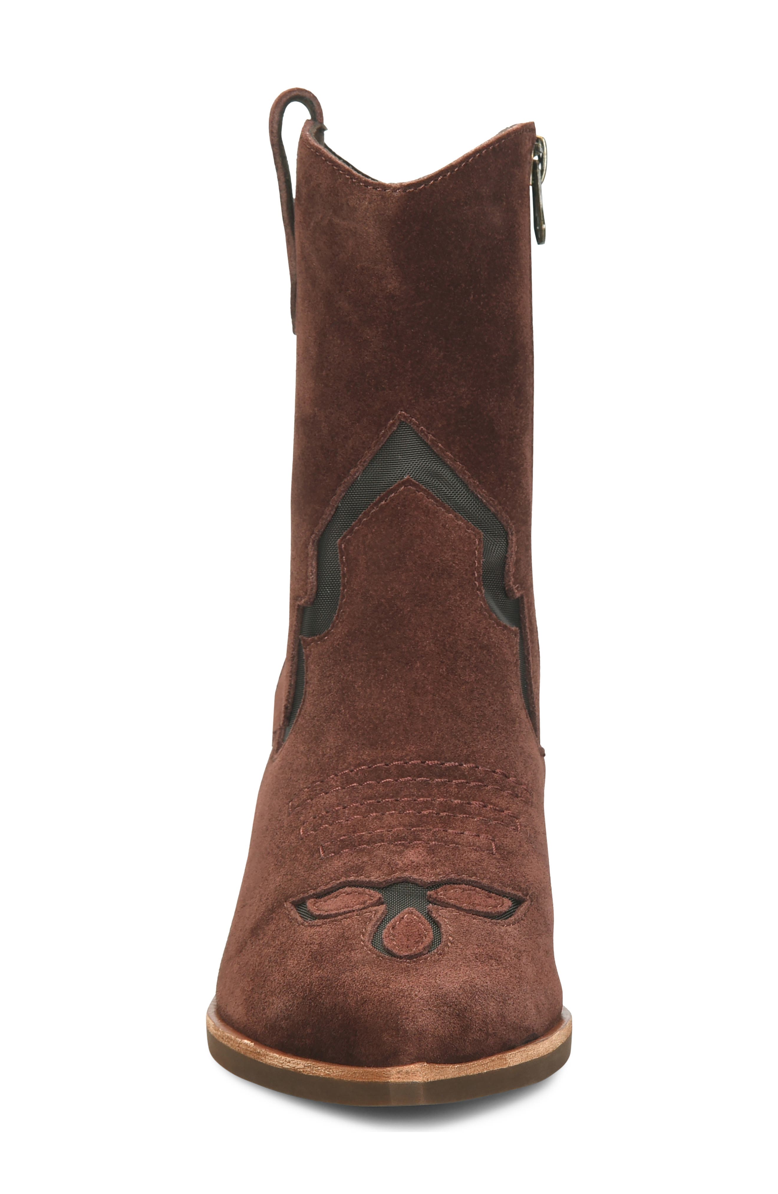 Dallas Western Bootie, Alternate, color, BURGUNDY SUEDE