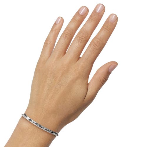 Harry Potter Snape's Silver Plated Love Always Bar Lariat Bracelet, 8.5" In Metallic