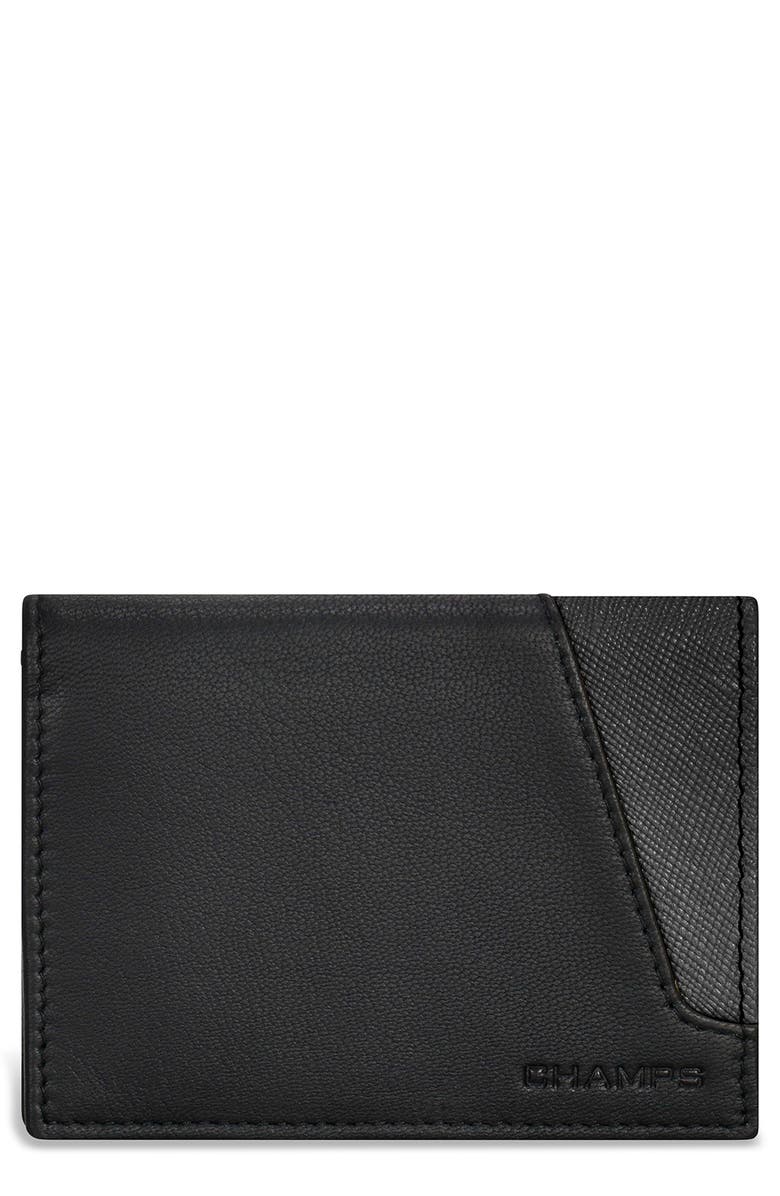 CHAMPS Iconic Card Holder, Main, color, Black/ Black