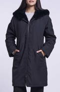 Blue Duck Reversible Genuine Shearling Hooded Coat