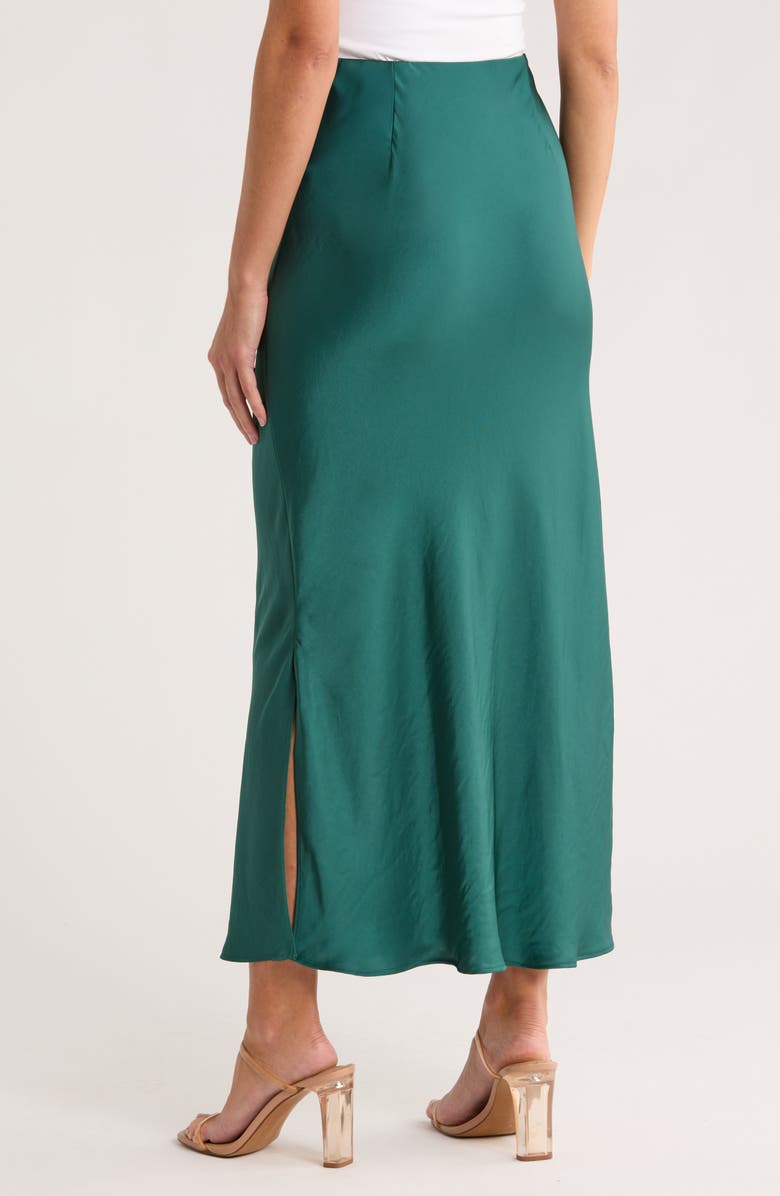 vineyard vines Satin Midi Slip Skirt, Alternate, color, Green