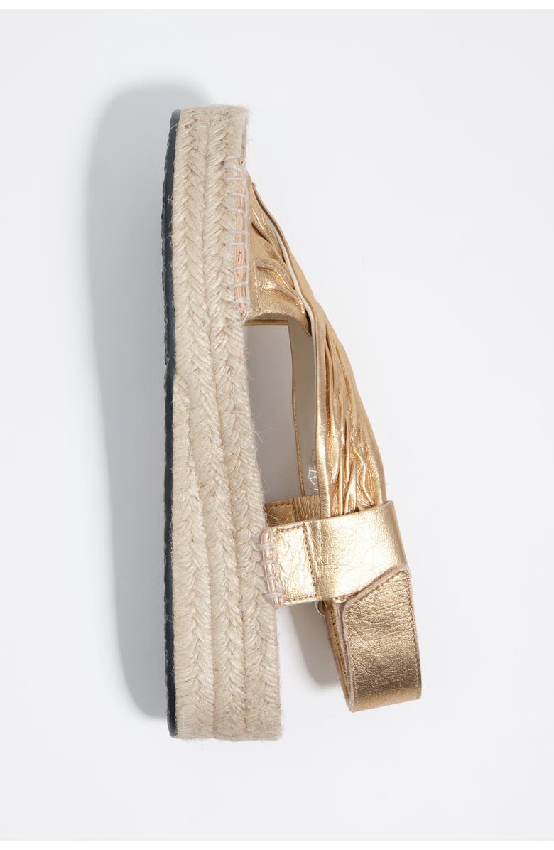 Bimba y Lola Leather Jute Wedge Sandal, Alternate, color, Gold