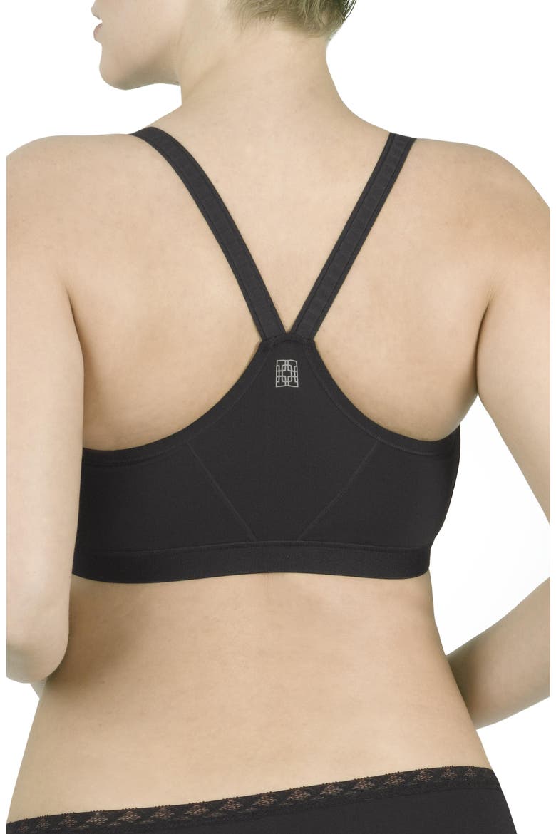 Yogi Front Zip Wireless Sports Bra, Alternate, color, Black