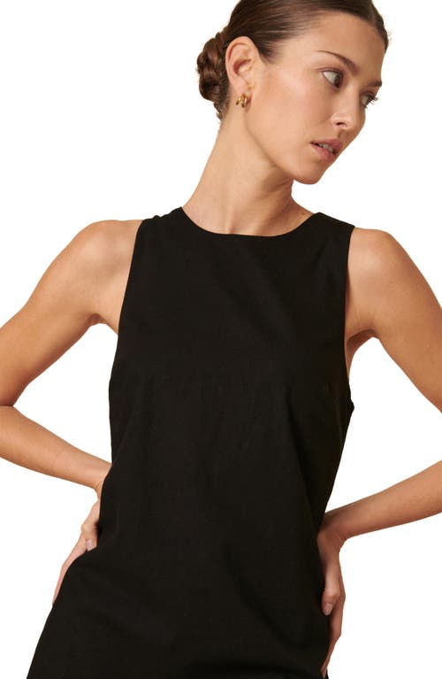 Nobody's Child Palermo Sleeveless Organic Cotton Blend Minidress In Black