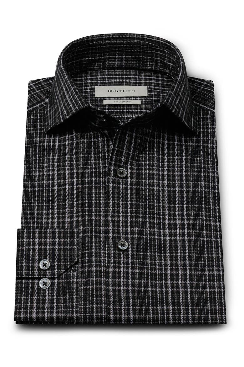 OoohCotton Devon Plaid Performance Shirt, Alternate, color, BLACK