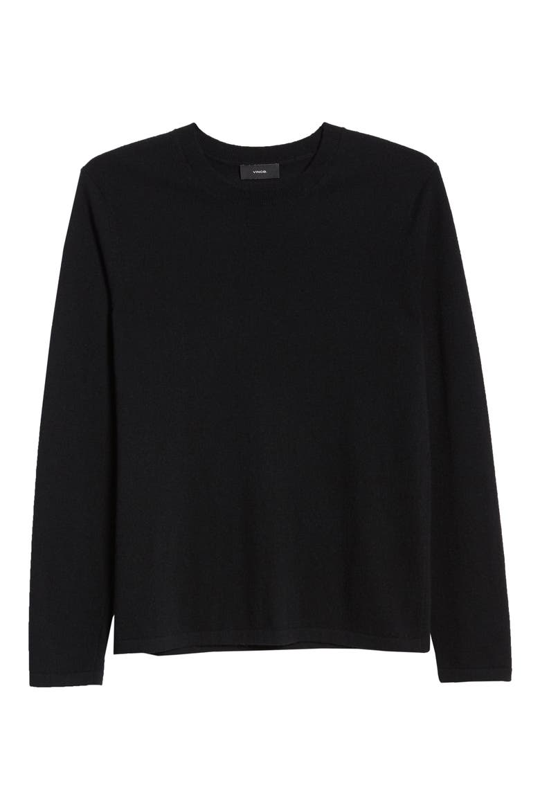 Cashmere Crewneck Sweater, Alternate, color, BLACK