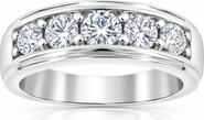 Bliss Diamond 1 1/2Ct Men's Diamond Wedding Anniversary Ring in 10k Gold Lab Grown Five Stone
